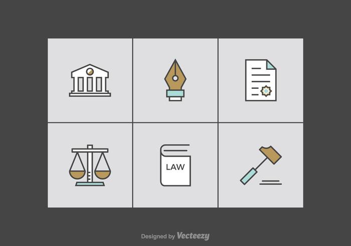 Law Office Line Vector Icons