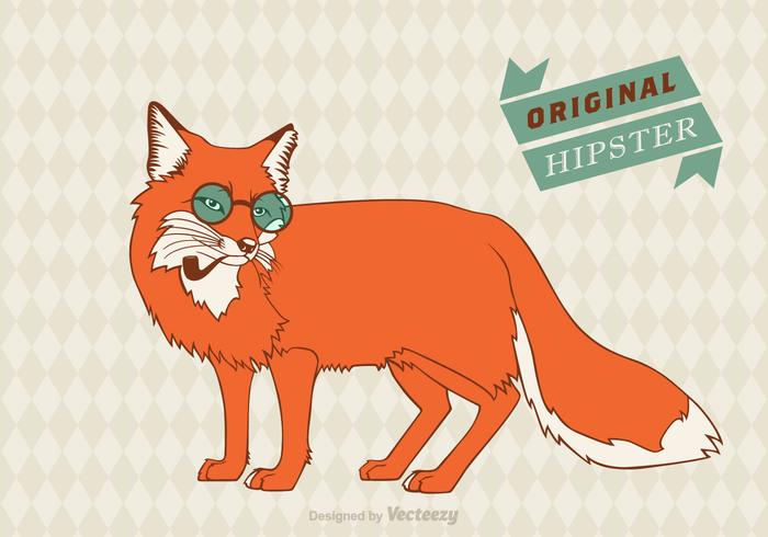 Free Hipster Fox Vector Background