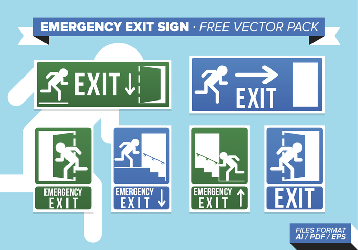Emergency Exit Sign Free Vector Pack Emergency Exit Sign Free Vector Pack