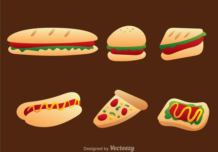 Icono de vector de comida rápida Conjunto de vectores