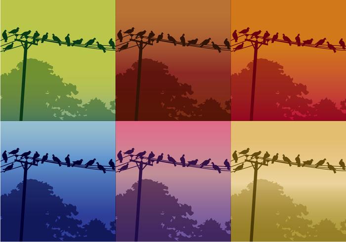 Birds On Telephone Lines vector