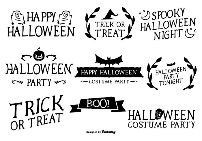 Hand Written Style Halloween Labels vector