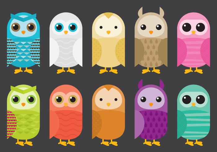 Colorful Barn Owl Vectors