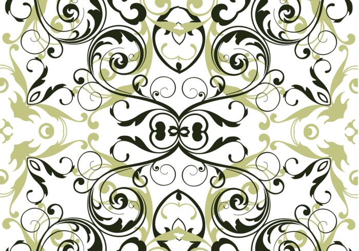 Verde oliva floral vector sin fisuras