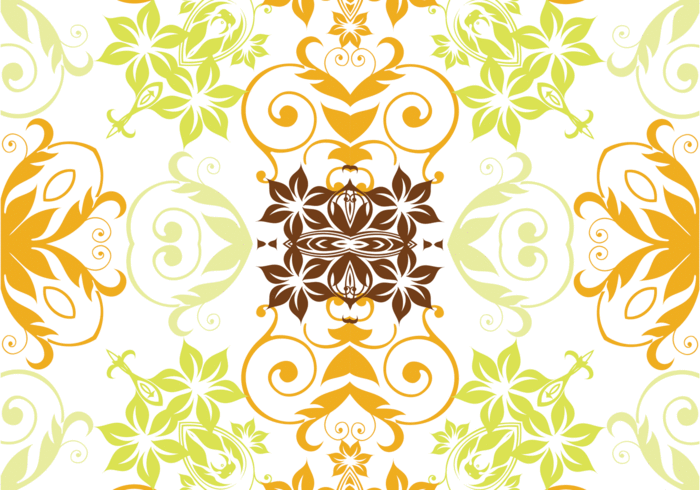 Citrus colored floral background vector