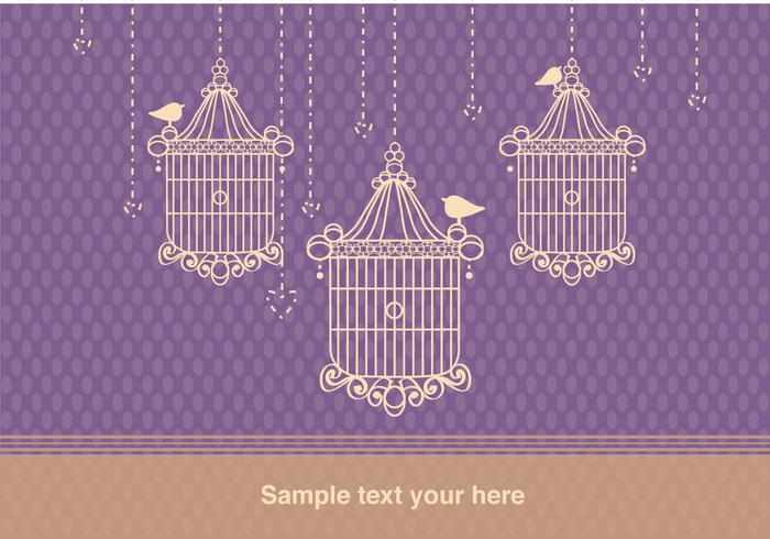 Background with Bird Cage Vintage Style vector