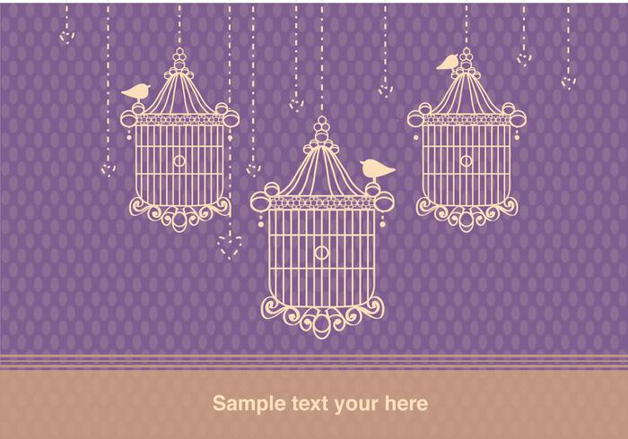 Background with Bird Cage Vintage Style