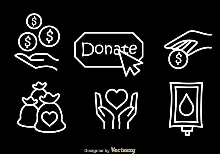 Donate White Vector Icons