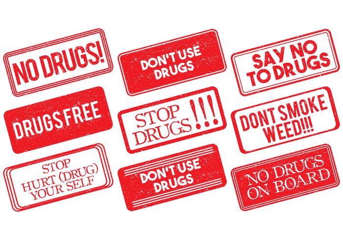 No Drugs Stamp Vector
