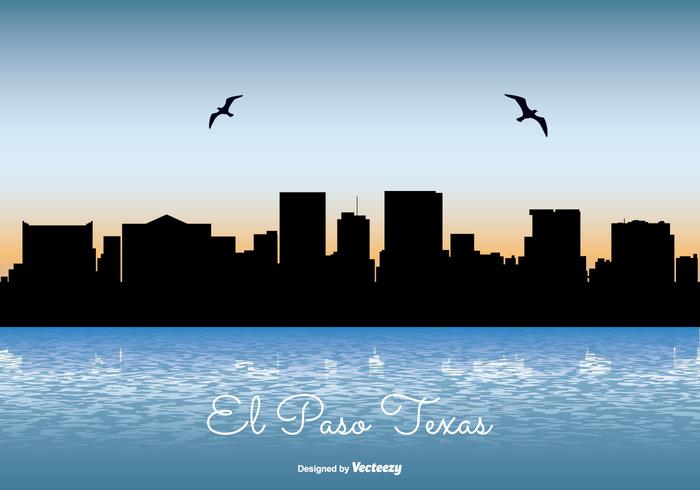 El Paso Texas Skyline Illustration vector