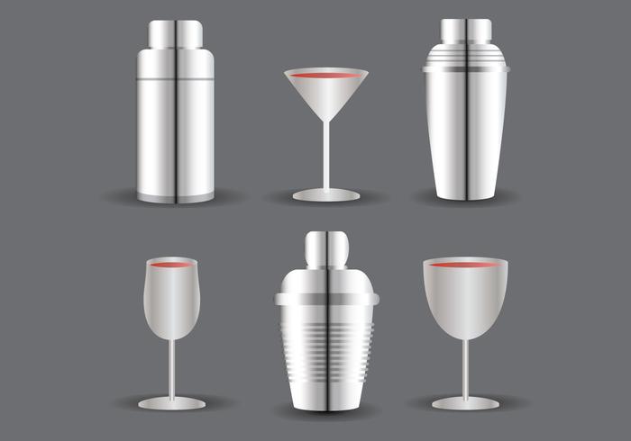 Cocktail Shaker and Glass Vector