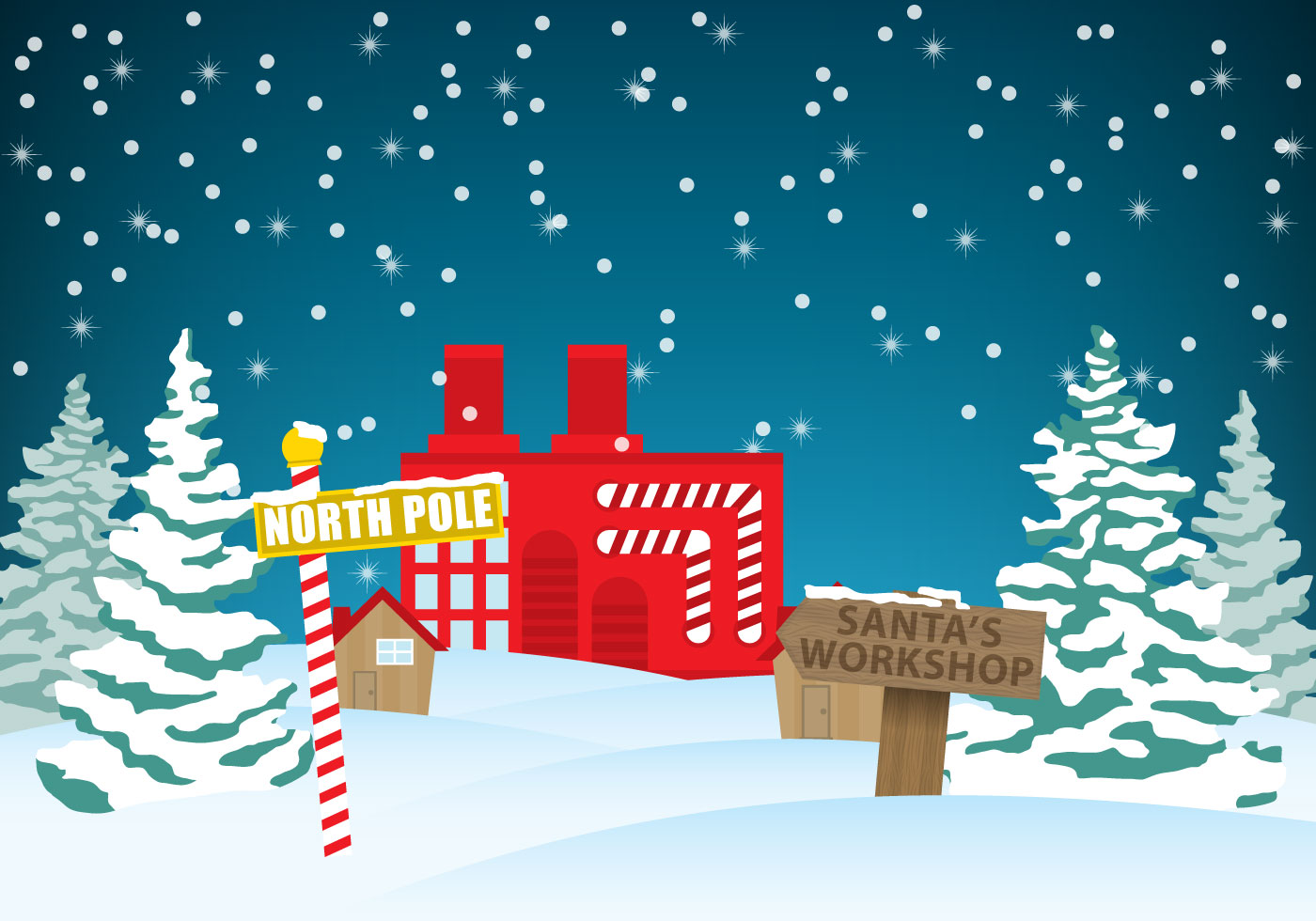 Santas Workshop Vector - Download Free Vector Art, Stock Graphics & Images