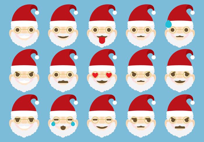 Emoticonos de Santa vector