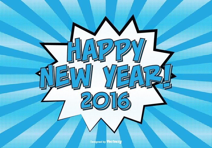 Comic Style Happy New Year Illustration vector