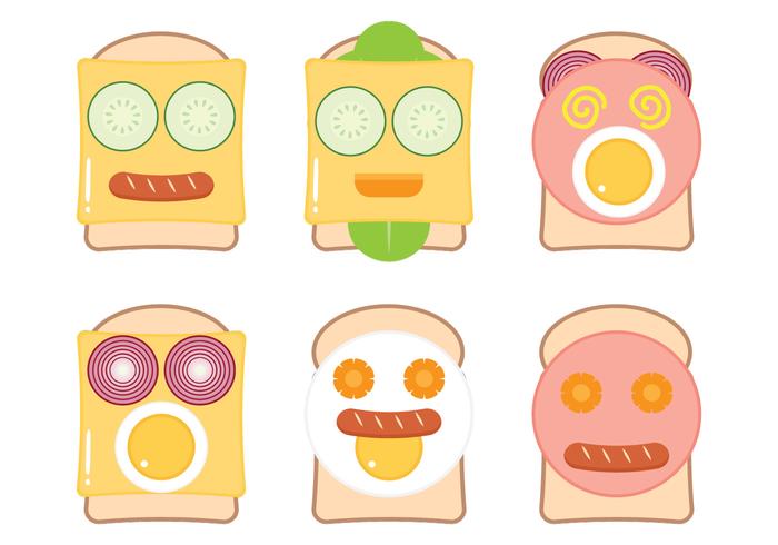 Funny Bread Face vector