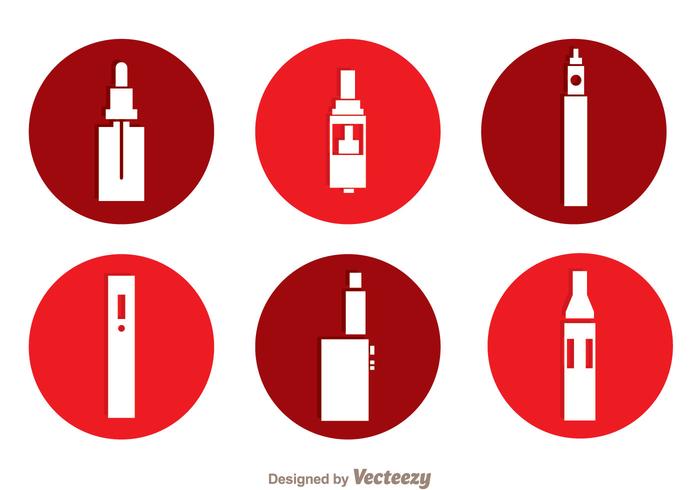 Iconos del círculo de Vape vector