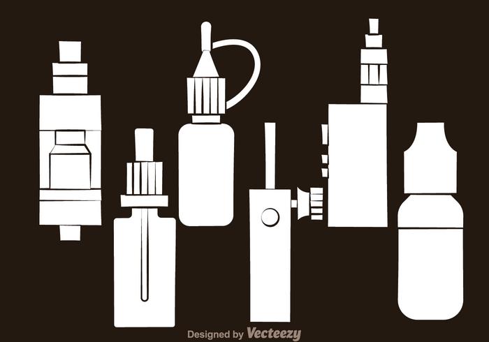 Vape White Icons vector