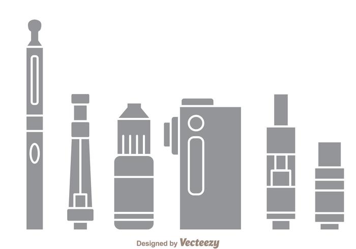 Vape Gray Icons vector