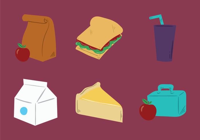 Free School Lunch Vector Illustration