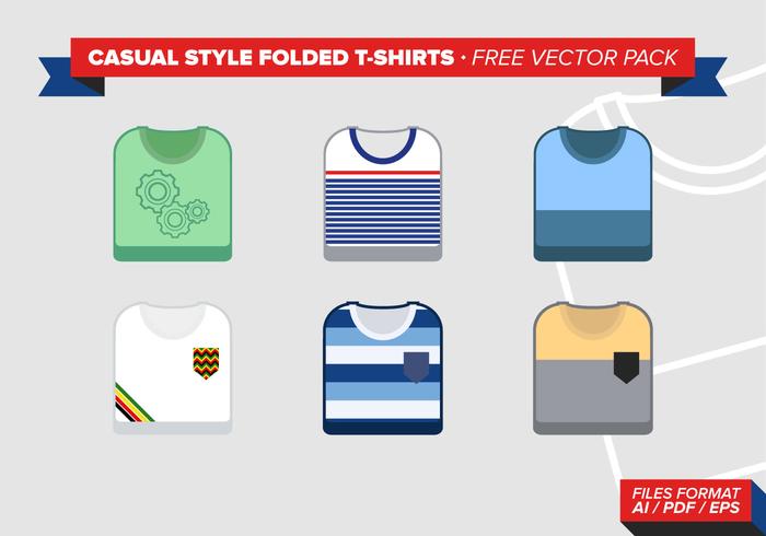 Casual Style Folded Tshirts Free Vector Pack Casual Style Folded Tshirts Free Vector Pack