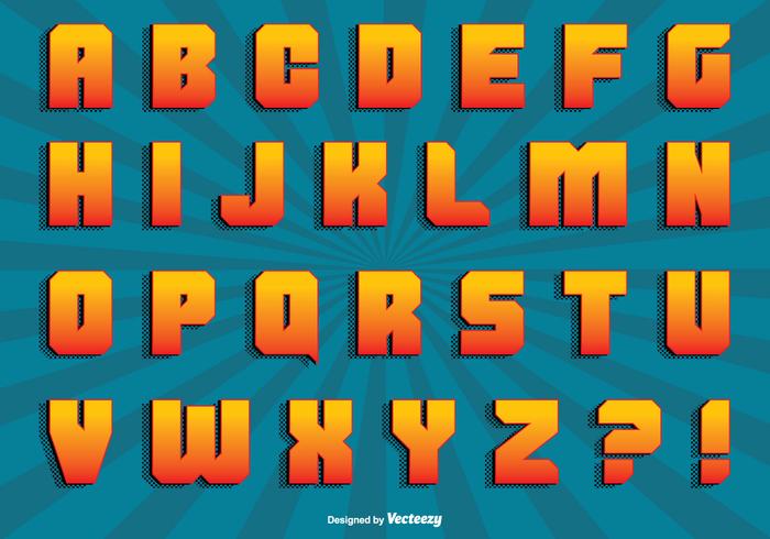 Comic Style Alphabet Set vector