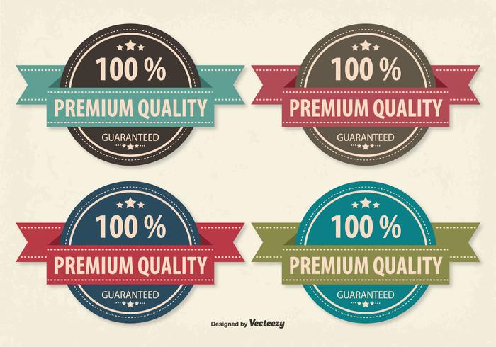 Retro Style Premium Quality Badge Set vector