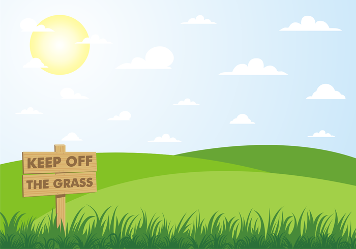 Keep Off The Grass Background Free Vector