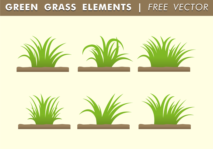 Green Grass Elements Free Vector