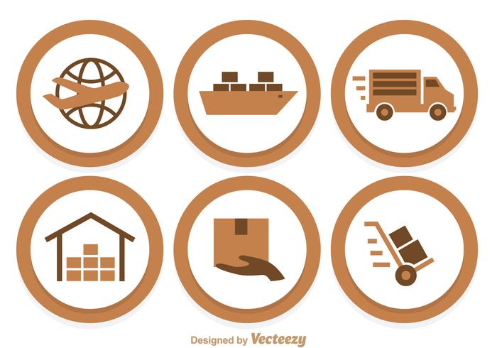 Shipping Circle Icons vector