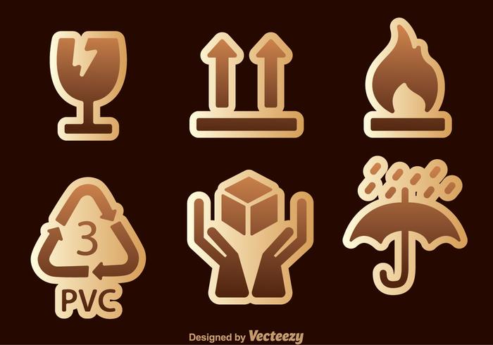 Fragile Sticker Sets vector