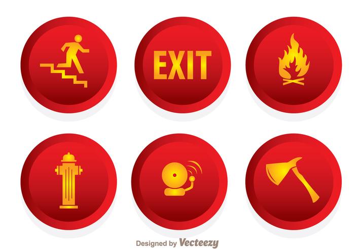 Iconos de emergencia de incendios vector