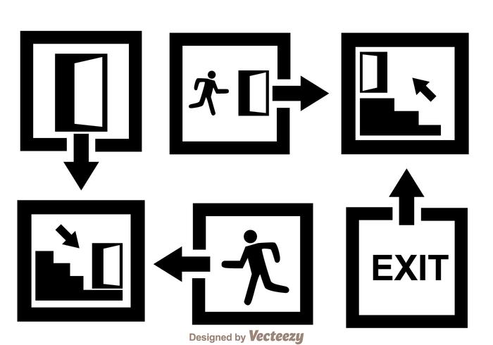 Black Exit Icons vector