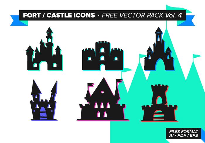 Fort Castle Icons Free Vector Pack Vol. 4