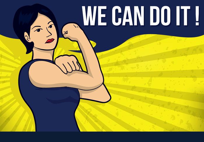 We Can Do It Illustration Vector