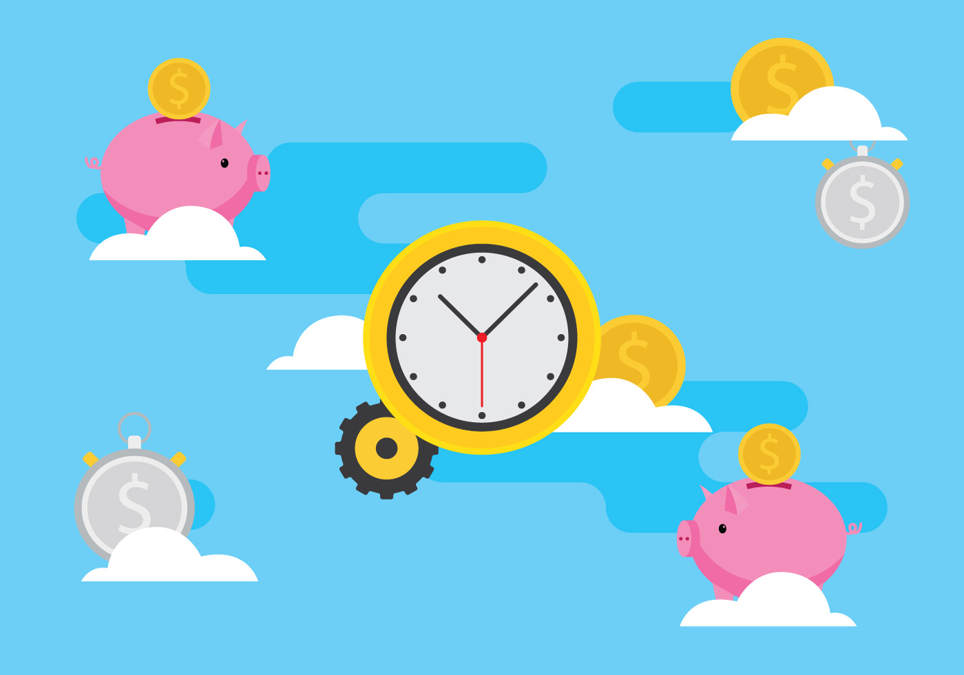 Time Is Money Illustration 97820 Vector Art at Vecteezy
