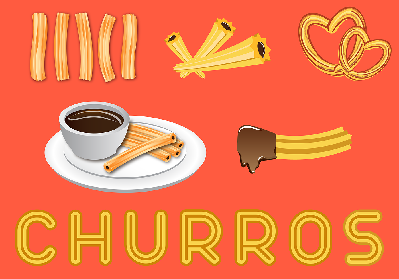 Free Delicious Churros Vector - Download Free Vector Art, Stock