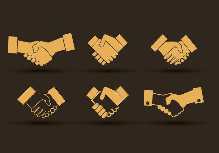 Set of hand shake icons design vector