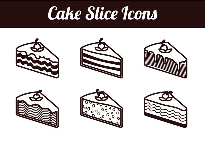 Cake slice isolated vectors