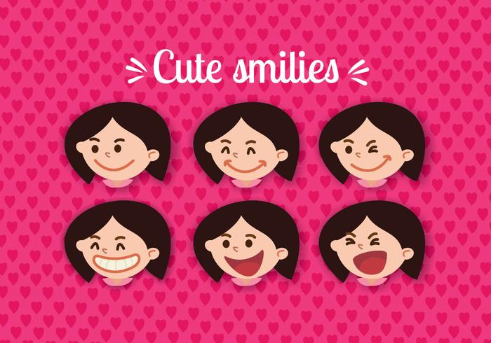 Women Smiling Face Vectors