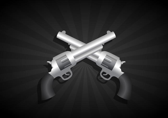 Two crossed guns vector