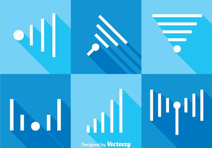 Vectores mínimos del logotipo de la sombra larga de Wifi