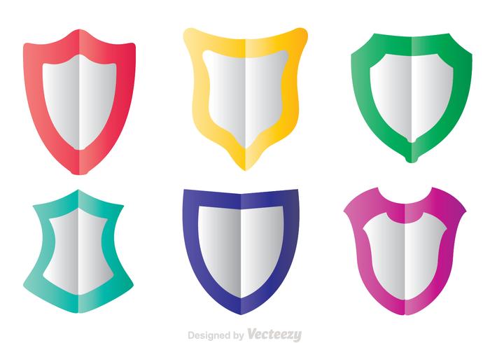 Colorful Shield Shape Flat Icons Colorful Shield Shape Flat Icons