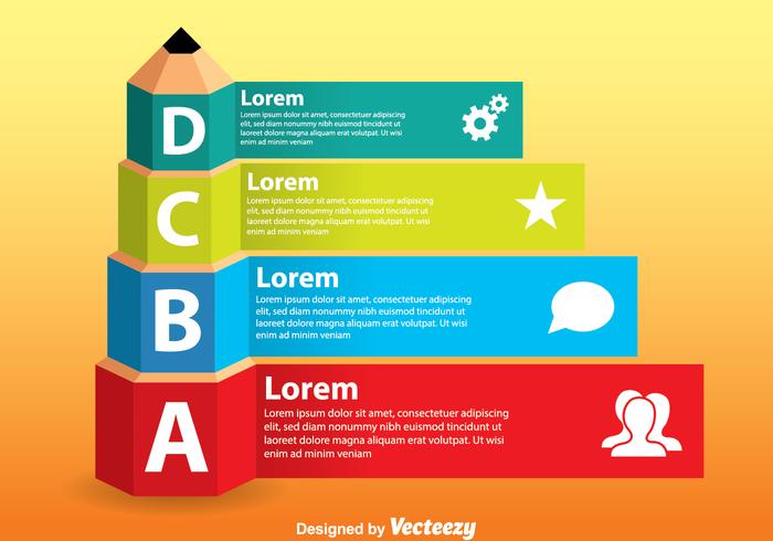 Pencil Pyramid Chart Vector