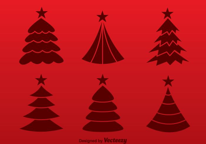 Christmas Tree Red Silhouette Vectors - Download Free ...