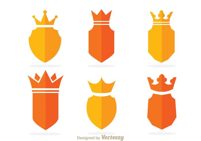 Crown And Shield Vectors