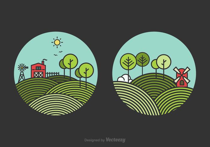 Free Line Rolling Hills Landscape Vector