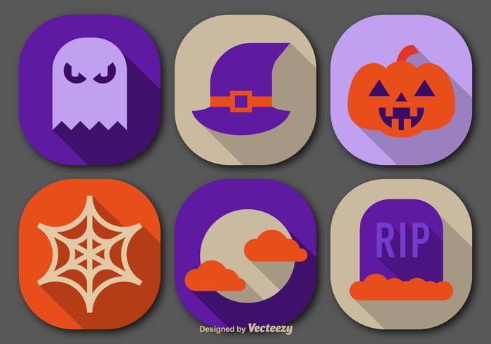 Flat color halloween icons Flat color halloween icons