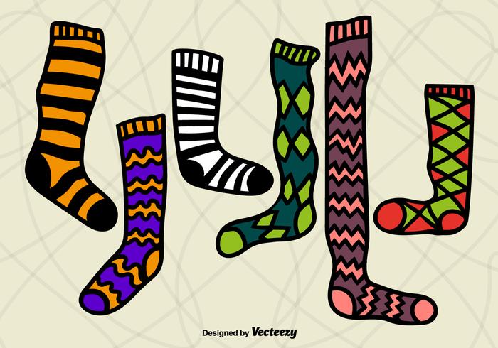 Hand drawn colorful stockings Hand drawn colorful stockings