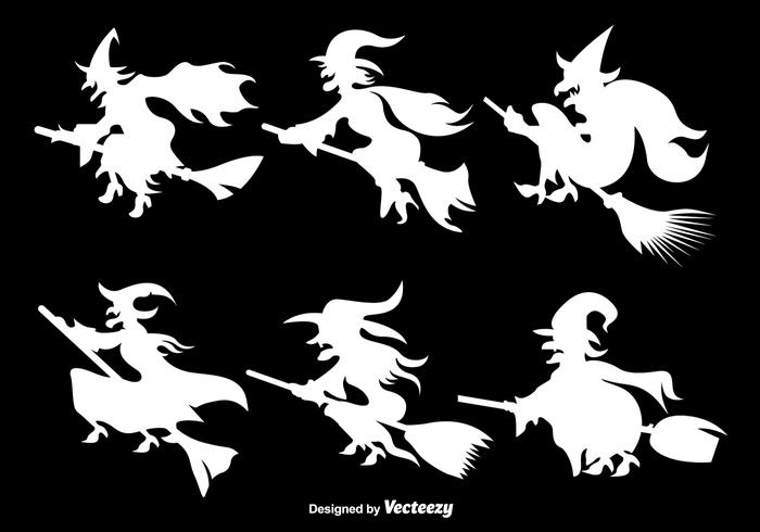 White Witches silhouettes vector