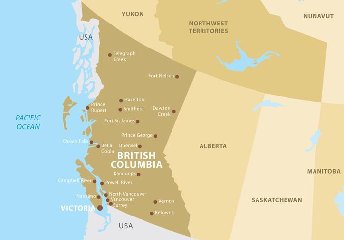 British Columbia Map vector